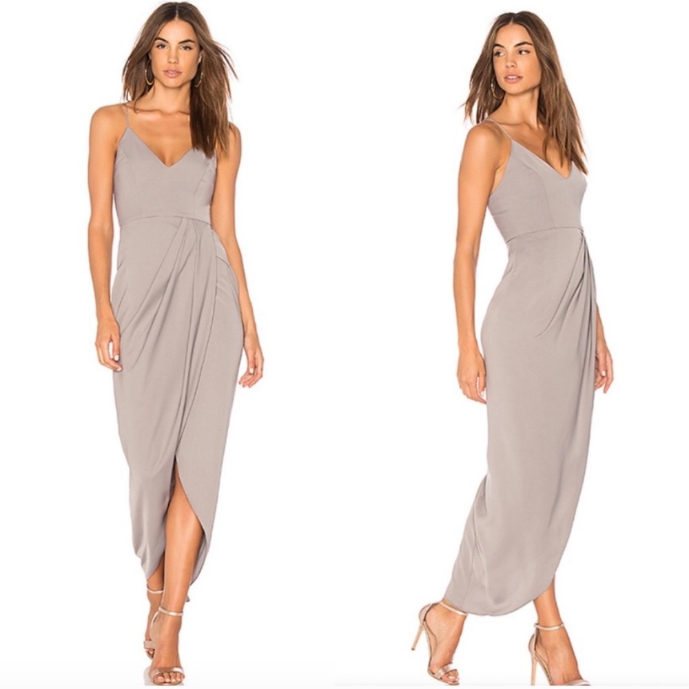 NEW Shona Joy Cocktail Draped Dress- Oyster